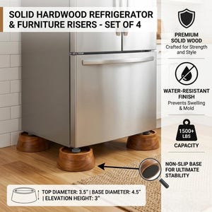Solid Hardwood Furniture Risers – Heavy Duty Bed Lifts, Dark Walnut Finish (Set of 4)