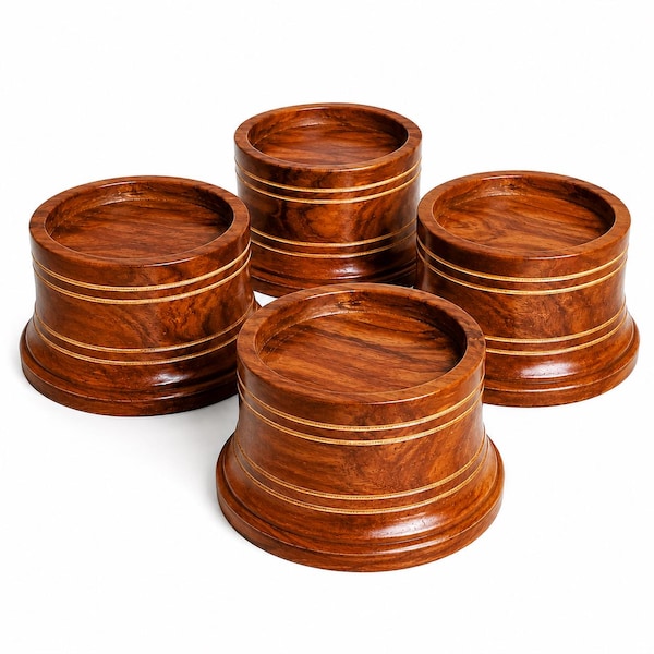 Solid Wood Bed Risers, 2"-Inch Heavy Duty Furniture Lifts, Handmade Home Organization Set