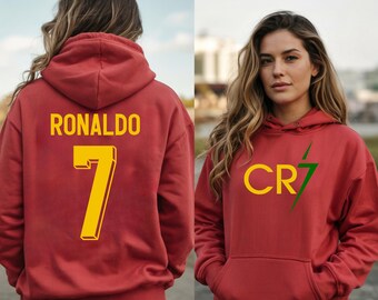 Sudadera de Cristiano Ronaldo, sudadera con capucha de fútbol CR7, camiseta de fútbol de Ronaldo, regalo para fanáticos del fútbol