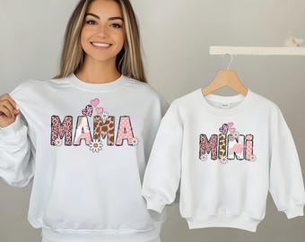 Sudadera de mamá y mini para San Valentín, sudadera con capucha de mamá para San Valentín, camiseta a juego de mamá mini, sudadera para mamá, regalo de San Valentín