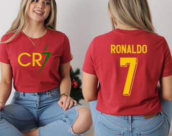 Camiseta de fútbol CR7, camiseta de fútbol de Cristiano Ronaldo, camiseta gráfica para aficionados al fútbol