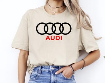 Camiseta de Audi, camiseta con el logotipo de Audi, camiseta con el logotipo del coche Audi, camiseta de fan de Audi, camiseta de Audi