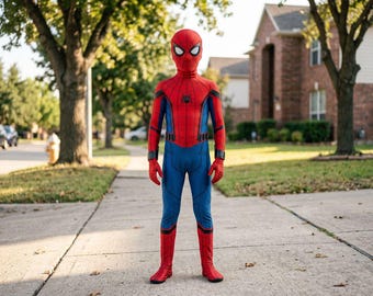 Body de super-héros pour enfant | Tenue de cosplay bleue et rouge pour une soirée de jeu de rôle