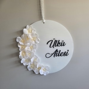 Familia del letrero de la puerta personalizada - Kişiye Özel Kapı Süsü - nombre del letrero familiar - regalo de bienvenida - Yeni Ev Hediyesi - Decoración Boho