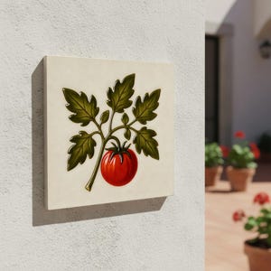 Valparaíso Ceramic Tile – Chilean Tomato Botanical Wall Decor