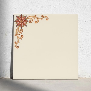 Colonial Baroque Ceramic Tile Terracotta Corner Medallion for Kitchen