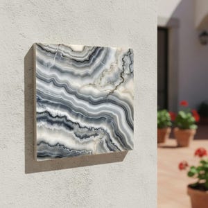 Grey Agate Effect Ceramic Tile – Layered Stone Luxury Wall Decor