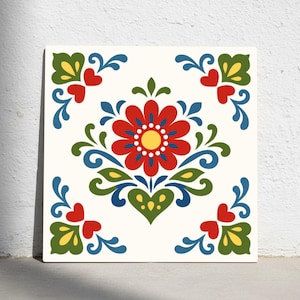 Zakopane Folkliga Blomster Keramikplattor – Polska Höglandet