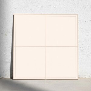 Minimalist Cream Border Ceramic Tile - Thin Beige Double-Line Grid Accent for Kitchen Backsplash or Framed Wall Art