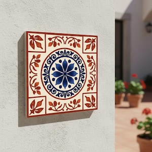 Płytka ceramiczna z Bolonii we Włoszech – dekoracja ścienna z medalionem renesansowym