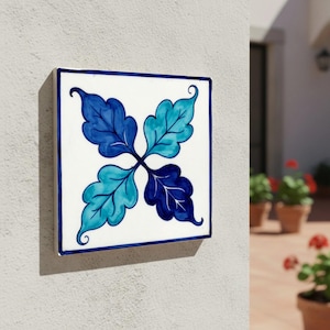 Marseille Botanical Ceramic Tile – Mediterranean Coastal Blue Wall Decor