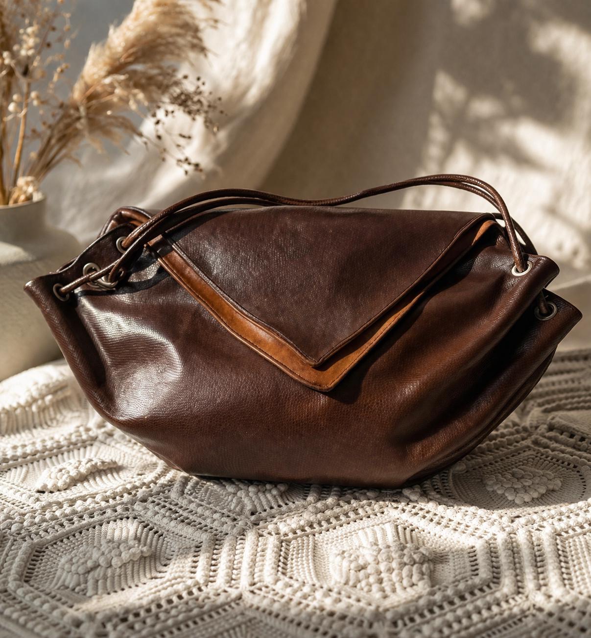Vintage 80s Leather Bag - Etsy