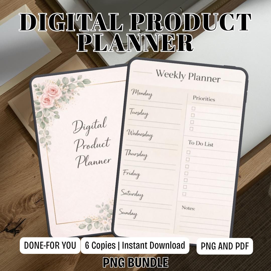 Digital Product Planner PDF PNG | 2026 Digital Planner for Online ...
