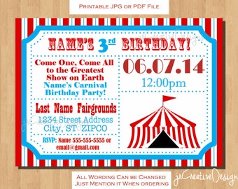 circus invitation carnival invitation circus birthday etsy