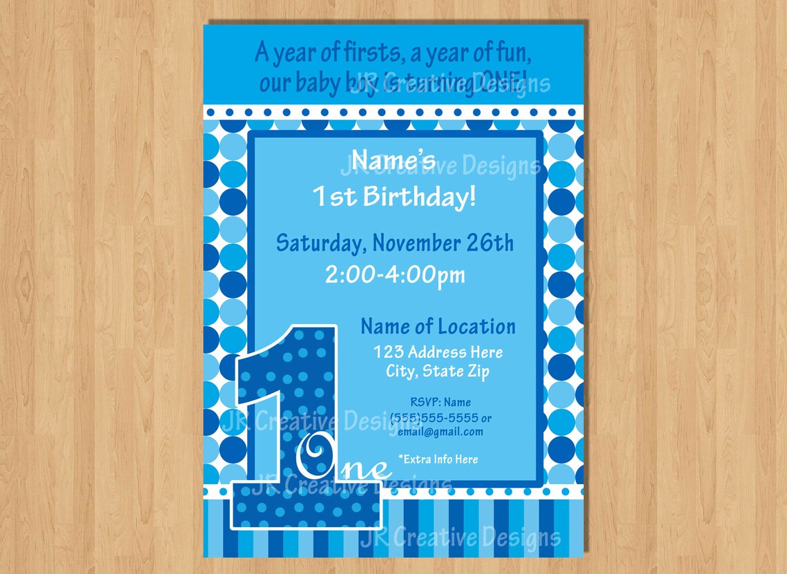 1st birthday boy invitation boy first birthday invitation 1st Etsy