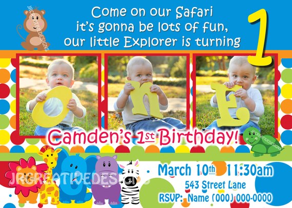 Safari Friends Invite Safari Invite Safari invitation Jungle Invite Jungle Invitation 1st Birthday Boy invite Birthday Party Invitation Il_570xn