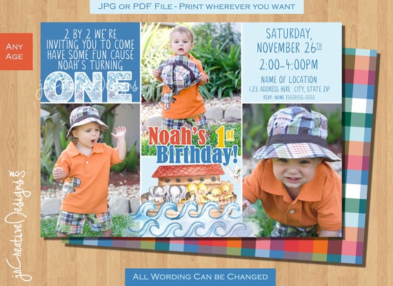 Noah S Ark Birthday Party Noah S Ark Invitation Noah S Ark Invite