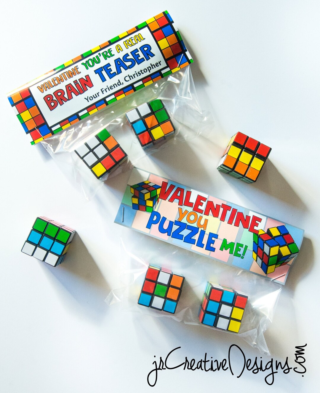 Rubik's Cube Valentines Day Bag Topper Rubik's Cube Valentines Day