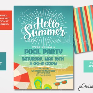 Ende des Schuljahres Party Einladung Letzter Schultag Party Einladung Start der Sommer Schwimmparty Schule Pool Party Ende der Schule Basch