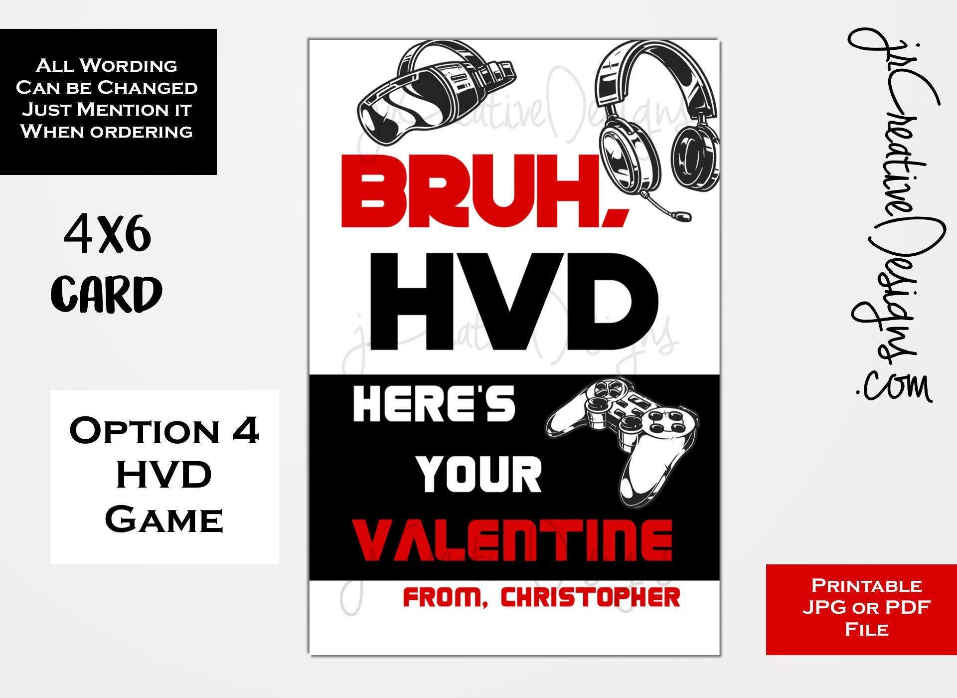 Boys Valentines Cards Printables Bruh Valentine Printable Bruh ...