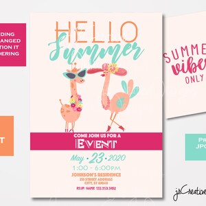 Sommerparty Einladung Einladung Vorlage Sommer Event Einladung Sommer Einladung Sommer Flyer Sommer Party Flyer Custom Event Einladung