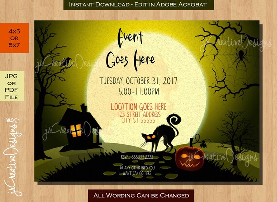 Halloween Invites Halloween Invitations Costume party Halloween Party Invitations Spooky invitations Halloween Birthday party invitations Il_570xn