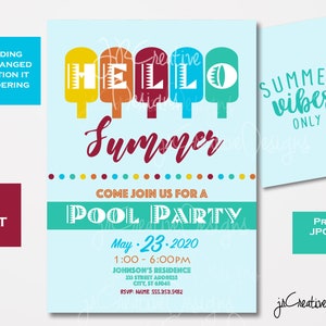 Sommerparty Einladung Einladung Vorlage Sommer Event Einladung Sommer Einladung Sommer Flyer Sommer Party Flyer Custom Event Einladung