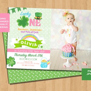 St. Patrick es Day Geburtstag Einladung St. Patrick es Day Geburtstag Party Einladung St. Patricks Tag 1. Geburtstag Einladung Mädchen 1. Geburtstag