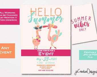 Summer Party Invitation Template Download Summer Party invitation for kids for adults summer party digital invitation Summer Party Invite