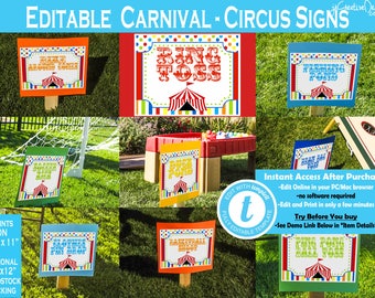 Carnival Theme Party Decorations Circus Theme Party Decor Circus Game Signs Carnival Game Signs Carnival Signs Circus SignsSign Yard Sign