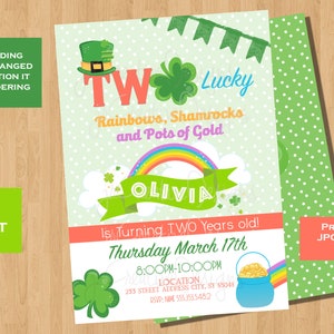 st. patricks day 2ème anniversaire invitation fille 2ème anniversaire st. patrick’s day anniversaire invitation st. patrick’s day anniversaire party invitation