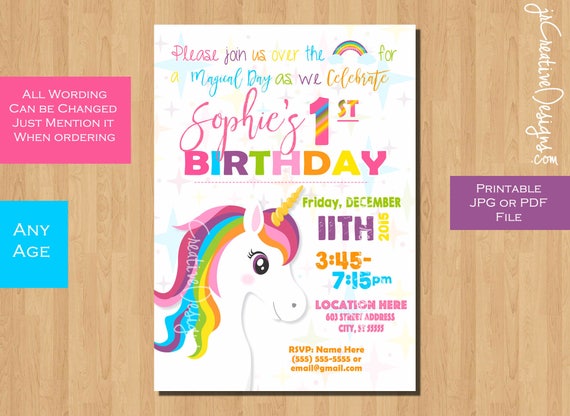 Unicorn Invitation Unicorn Birthday Invitation Girl Birthday Invitation Unicorn Party Unicorn Birthday Party Invitations Girl Birthday Party Il_570xn