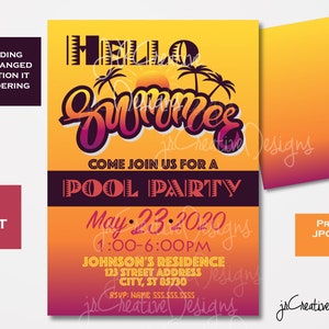 Sommerparty Einladung Einladung Vorlage Sommer Event Einladung Sommer Einladung Sommer Flyer Sommer Party Flyer Custom Event Einladung