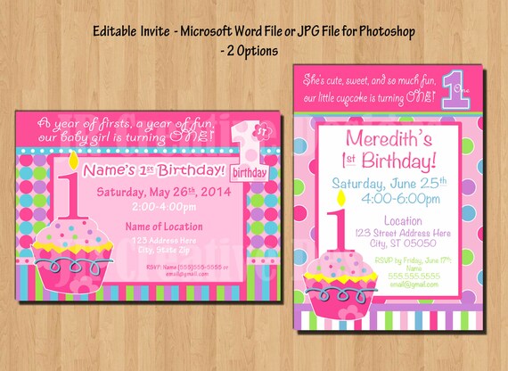 1st birthday invitation girl cupcake birthday invitation 1st birthday girl 1st birthday party decorations sweet cupcake birthday banner cupcake birthday banner