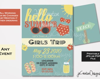 Girls trip invitation Girls trip invite Girls weekend invitation Girls Night Invitation Ladies day party ladies night Invitation Ladies trip