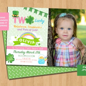 st. patrick’s day birthday party invitation st. patricks day 2nd birthday invitation girl 2nd birthday st. patrick’s day birthday invitation