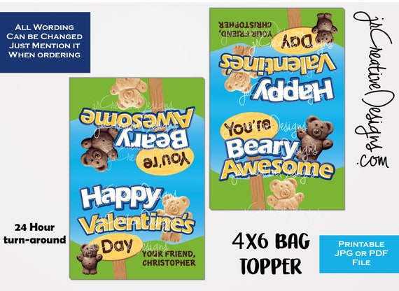 Kids Valentine s Cards Printable Teddy Grahams Valentine Cards For Kids 