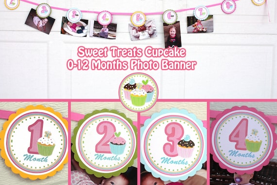 cupcake photo banner birthday party sweet treats cupcake party etsy
