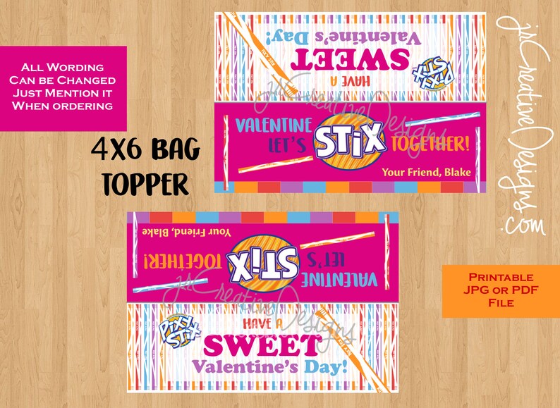 Pixy Stix Valentine's Day Printable Kids Valentine's - Etsy