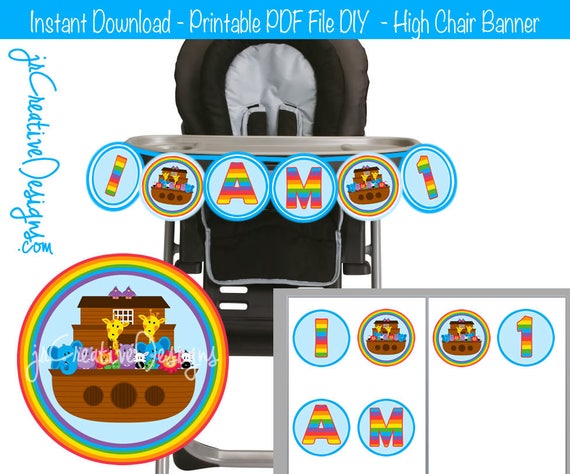 Noah S Ark Highchair Banner Noah S Ark Birthday Noah S Ark Party