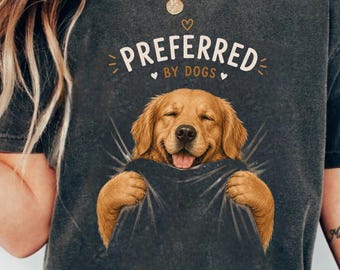 Preferred By Dogs Graphic Tee, Golden Retriever Shirt, Cozy Pet Lover Gift, Funny Dog Owner Apparel