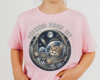 Cute Space Cat Family Shirt, Moon Cat Tee, Kids Cat Shirt, Astronaut Cat Shirt, Funny Cute Cat Graphic Tee