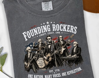 Founding Fathers Rock Band Shirt, USA Rock T-shirt, Vintage Music History Lover  Graphic Tee, American Revolution Dad Gift