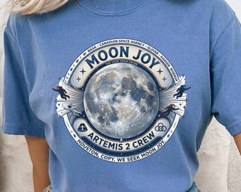 Moon Joy Artemis II Shirt Lunar Mission Tee, Crewed Moon Flyby Graphic Top, Humanity Returns to the Moon Gift