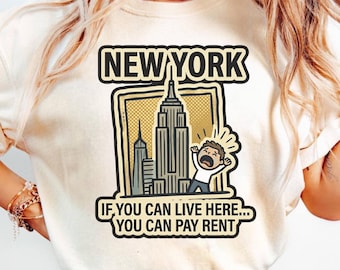 New York V Neck Shirt Funny NYC Rent Humor Tee Cost of Living New York Shirt