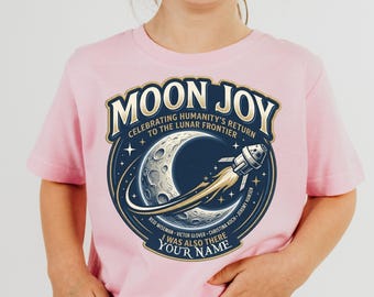 Custom Kids Space Shirt Personalized Moon Tee Custom Name Kids Shirt Astronomy Gift Space Kids Gift
