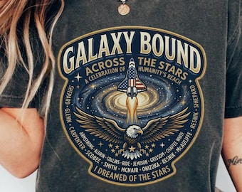 Galaxy Bound V Neck Shirt Space Exploration Tee Astronomy Shirt Space Lover Gift Cosmic Shirt Women