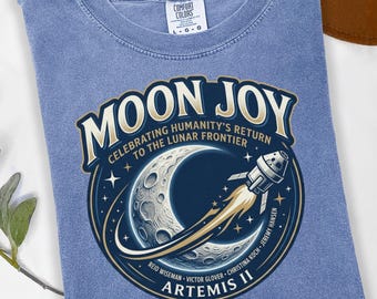 Moon Joy Artemis II Family Space Shirts, Comfort Colors Youth Toddler Baby Suit Racerback, Lunar Mission Graphic Set