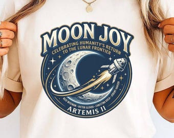 Camiseta Moon Joy Artemis II, Camiseta de la Misión Lunar, Camiseta con Gráfico de Sobrevuelo Lunar Tripulado, Regalo del Regreso de la Humanidad a la Luna