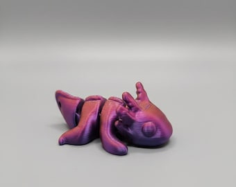 Articulated Axolotl Keychain – Triple-Color Silk 3D Print